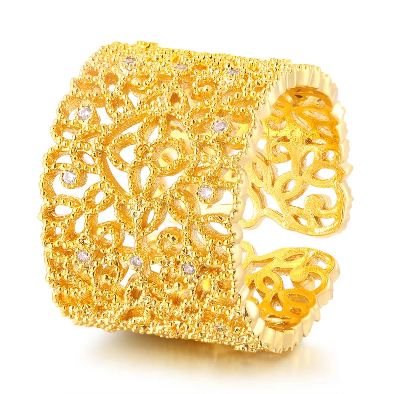 

Fashion Wholesale American Gold Plated Paved Diamond Ring Woman Jewelry R60