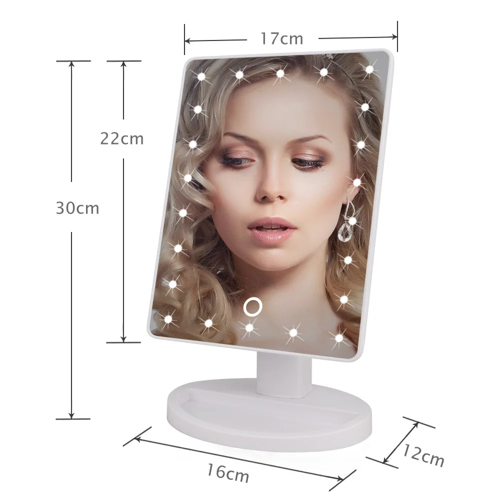 High Quality Usb Charge Led Makeup Mirror With Light 22led 10x