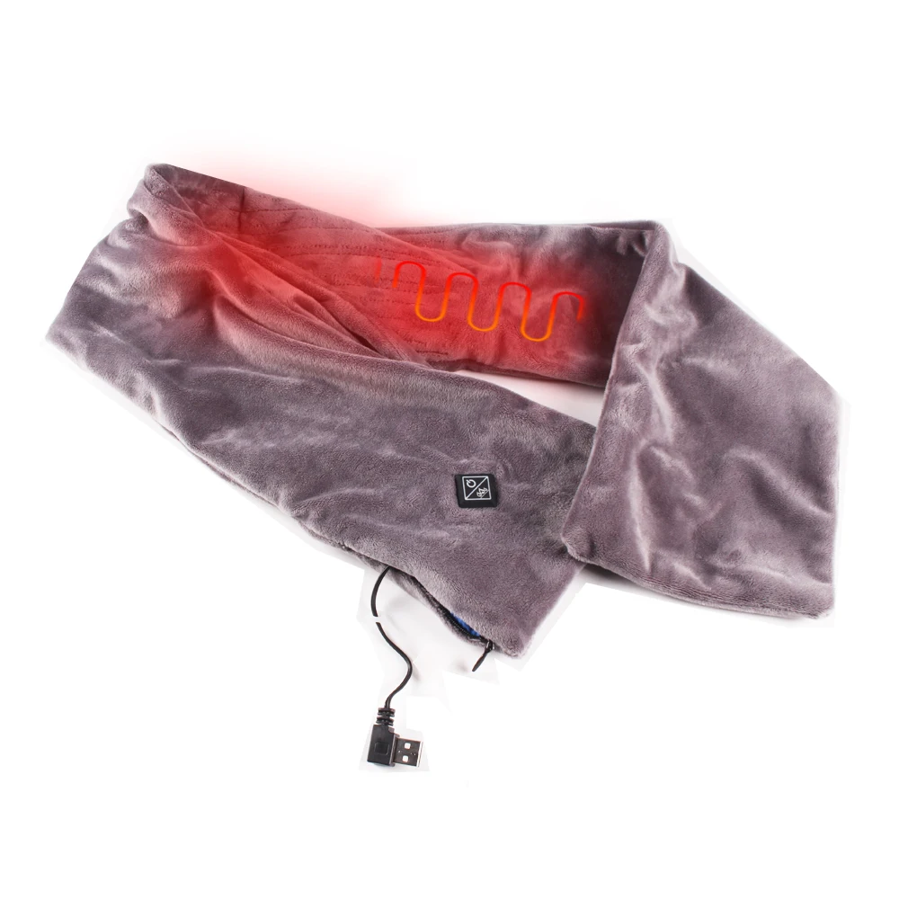 Soft Fleece Usb Rechargeable Battery Heated Scarf For Winter Buy