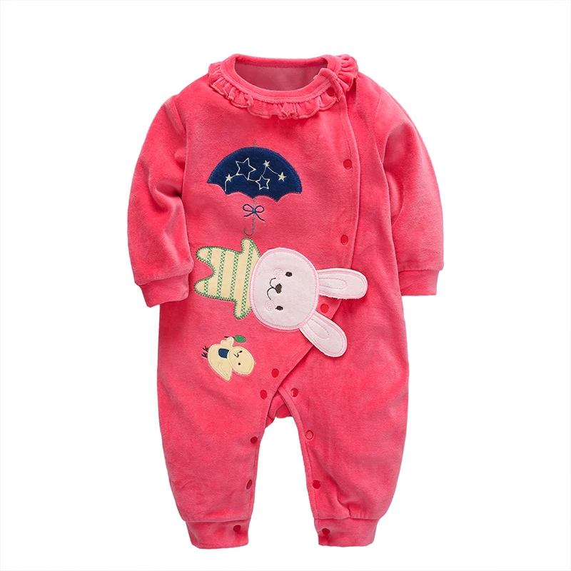 

Wuawua Wholesale Romper Baby Clothes Cute infant Winter Outwear Outfits Baby Long Sleeve Jumpsuit For Newborns, As picture