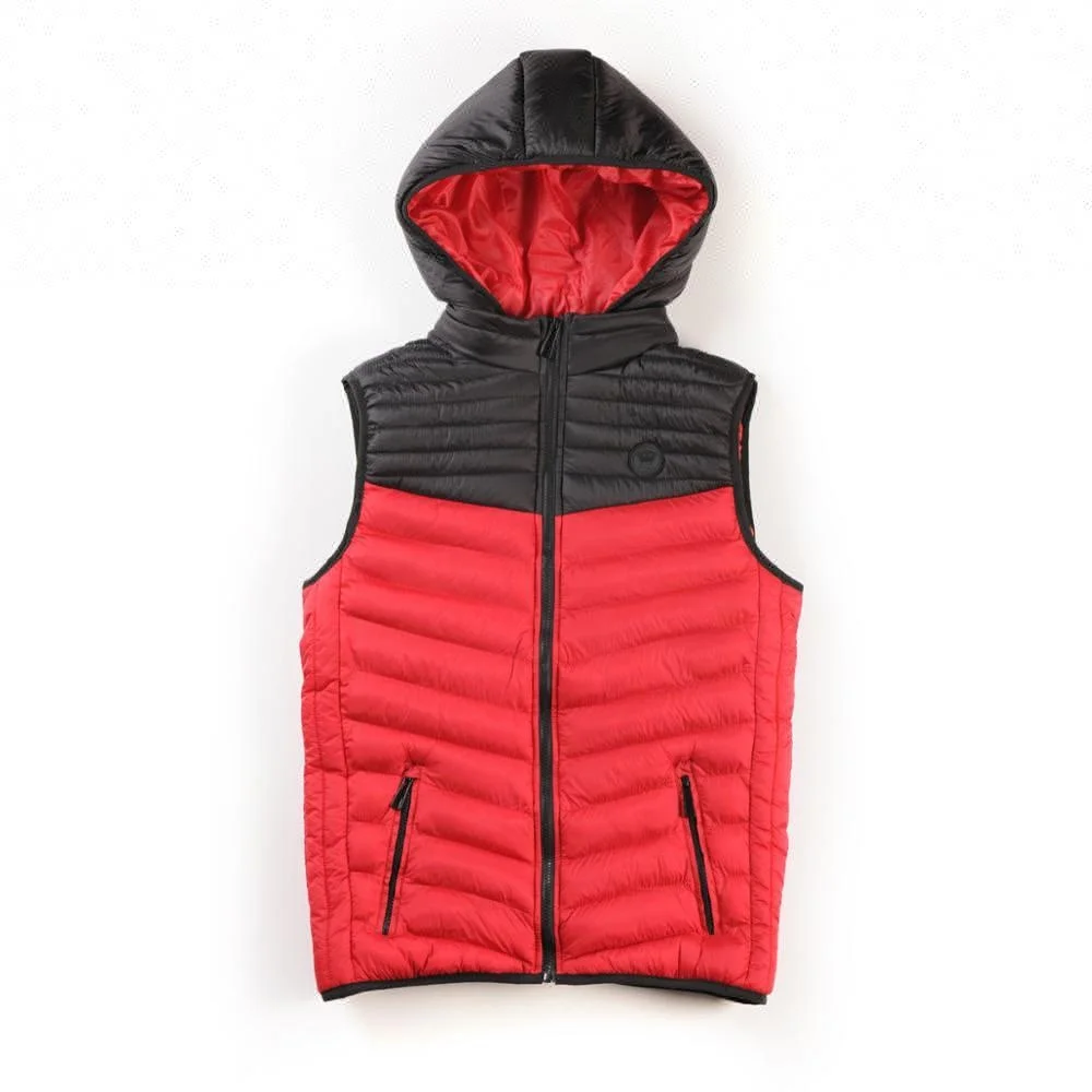 

2018 High Quality Bulk Stock Fashion Winter Nylon Mens Vest with Hood, Colors