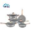 Private label kitchen marble coated aluminum non-stick frying pan 5 piece set