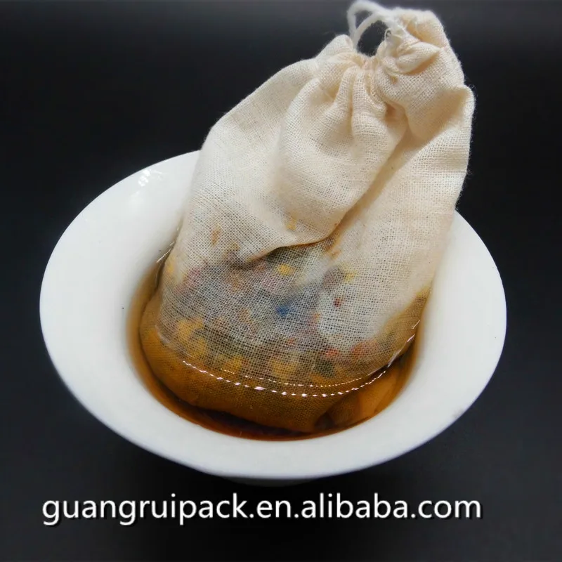 Organic Mini Cotton Silk Empty Tea Packaging Bags For Loose Tea For