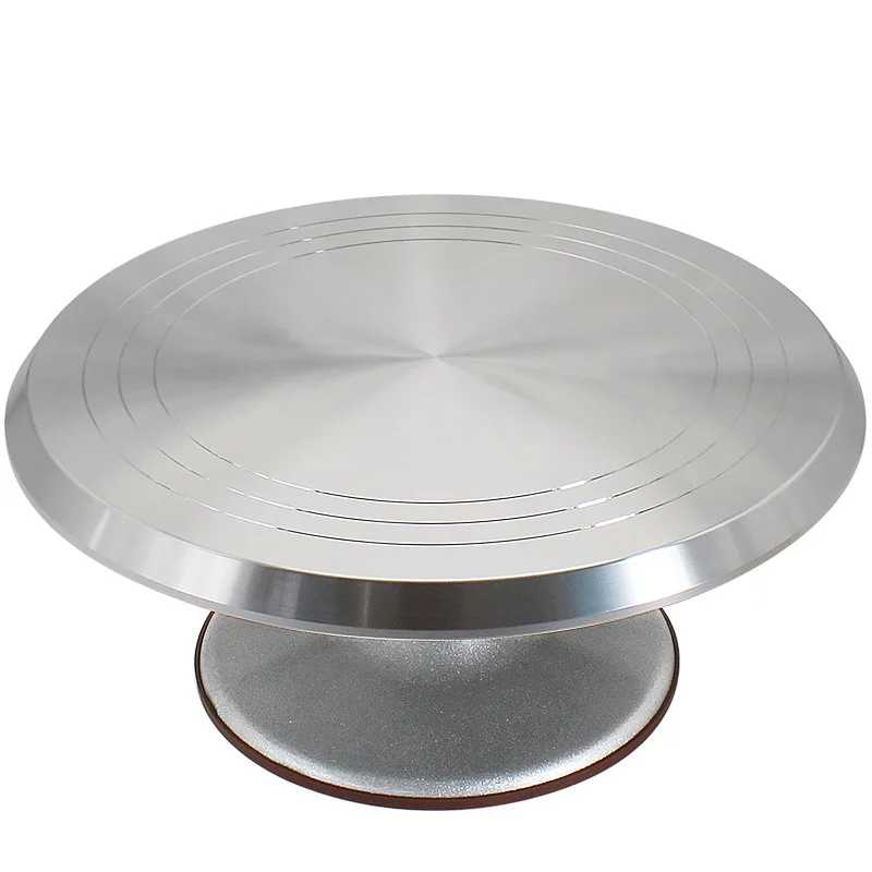 

12 Inches Aluminum Turntable Rotating Cake Decorating Metal Wedding Cake Stand Non Slip Kit Baking Tools Supplies Supplier, Silver