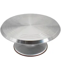 

12 Inches Aluminum Turntable Rotating Cake Decorating Metal Wedding Cake Stand Non Slip Kit Baking Tools Supplies Supplier