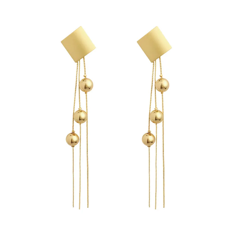 

13cm long metal tassel earrings for women