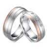 Product launches, zircon stainless steel wire drawing couples ring. South Korea version of couples jewelry wholesale YSS688