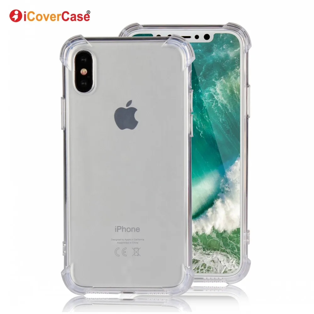 

iCoverCase Clear TPU Case Full Protection Silicon Cover For iPhone XS Max XR X 6 S 7 8 Plus Mobile Accessory, Black;clear;pink;purple;yellow