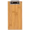 Weljia 8" x 4" Natural Wood Menu Holder / Check Presenter with Clip