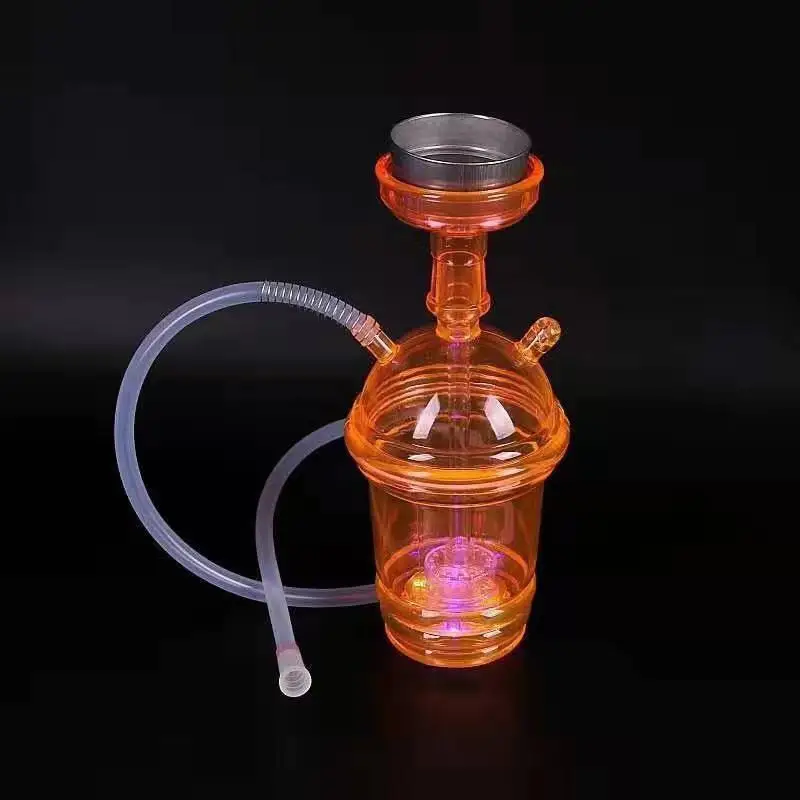 

Hot sale wholesale shisha chicha cup Portable hookah cup with LED light travel car hookah cup, 10 colors