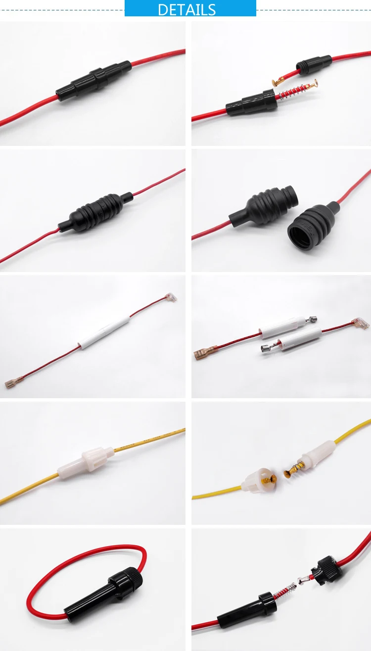 Customized Sealed Waterproof Inline Fuse Holder For 5x20 6x30 Fuse Tube