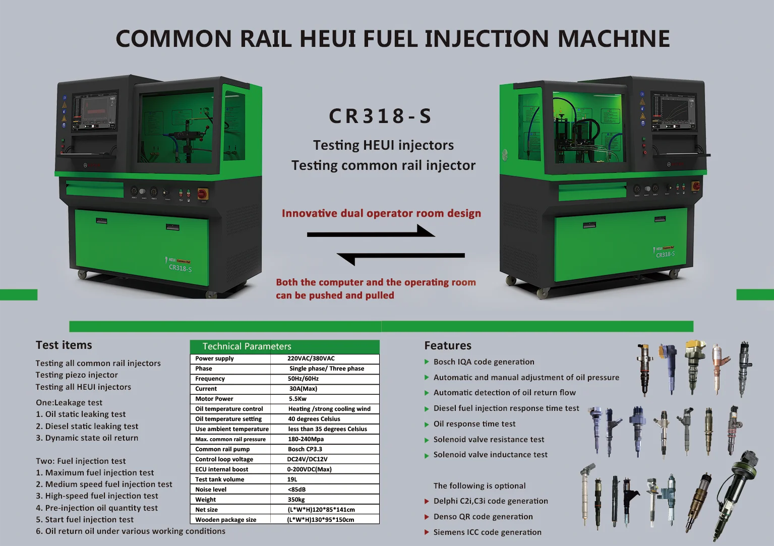 Common rail test bench injector test CR318S