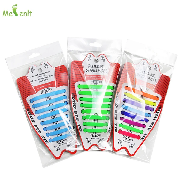 

New Arrivals Flat Silicone Shoes Laces Rubber Shoelaces No Tie Elastic Anchor Laces, 13colors