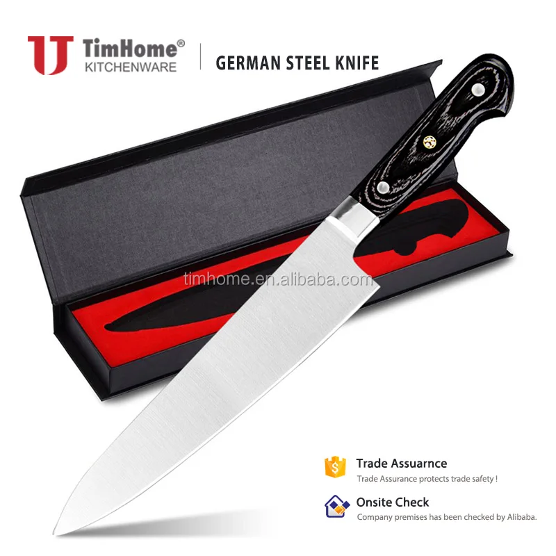 

Timhome high quality Germany stainless steel chef knife wood handle kitchen knife, N/a