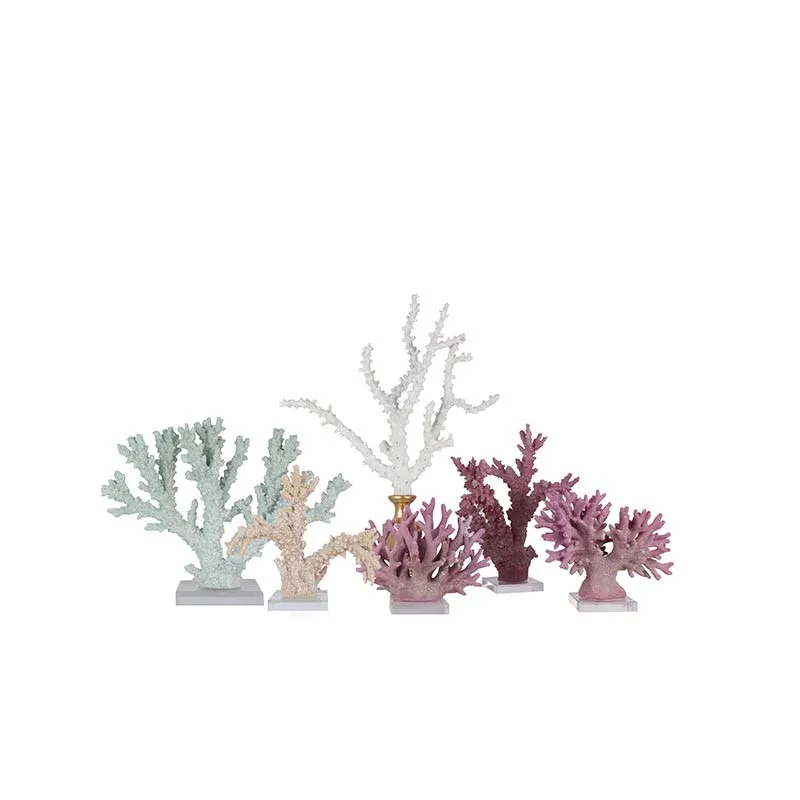 Artificial Resin Red Coral Decor Coral Metal Base Home Decor manufacture