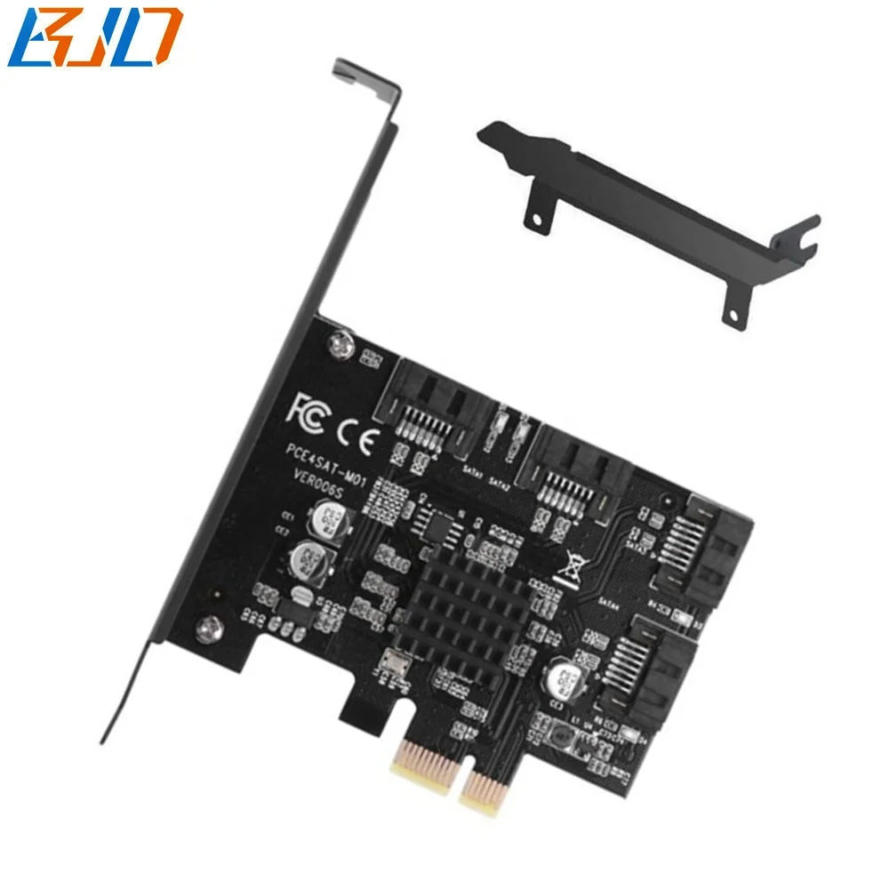 

10pcs /Pack PCIe 1x to 4 SATA III Controller Card Adapter 6Gbps for IPFS Mining Marvel 88SE9215, Black