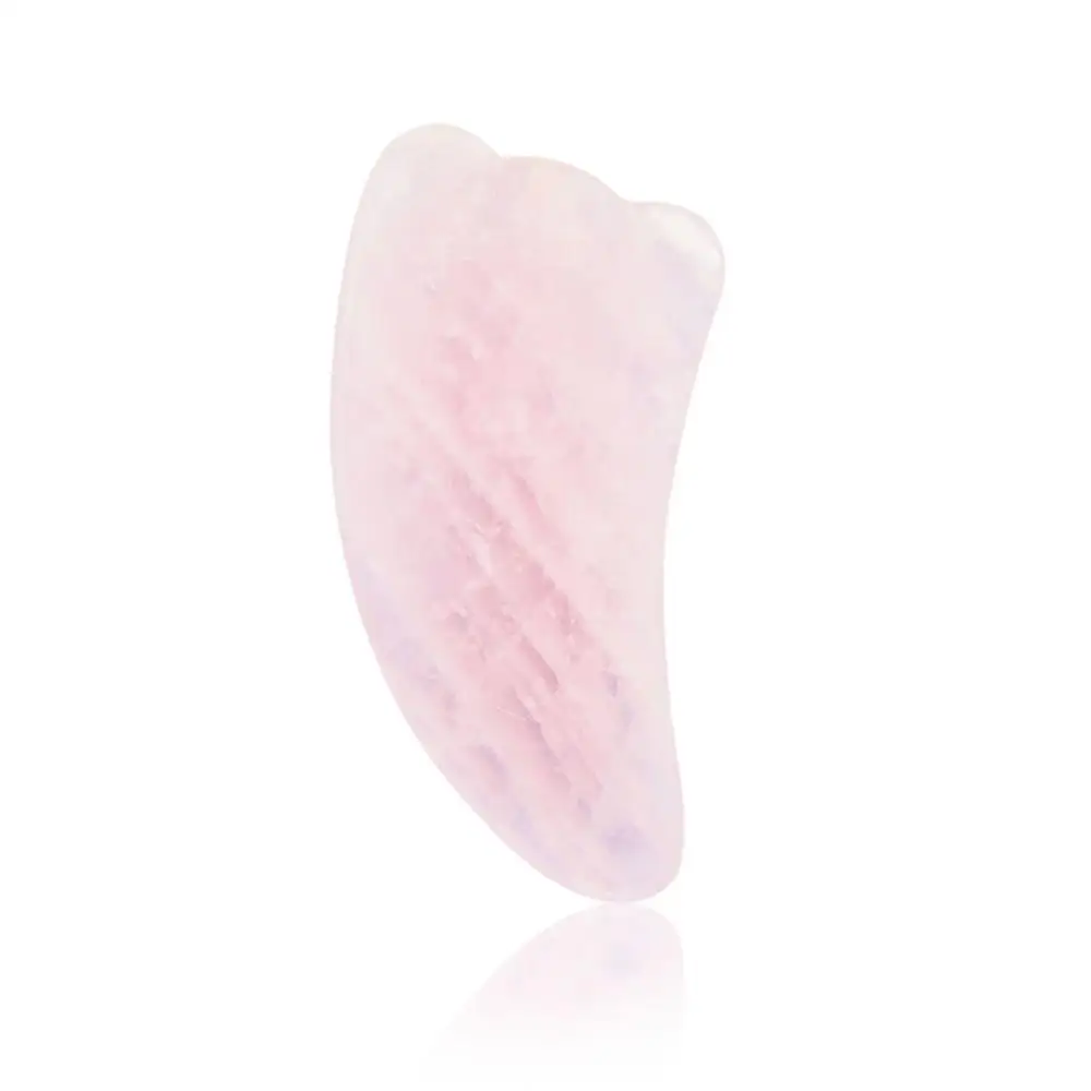 

Face Rose Quartz Jade Stone Board Lifting Tool for head and foot Body Gua Sha Scraping Hand Massage Roller, Pink