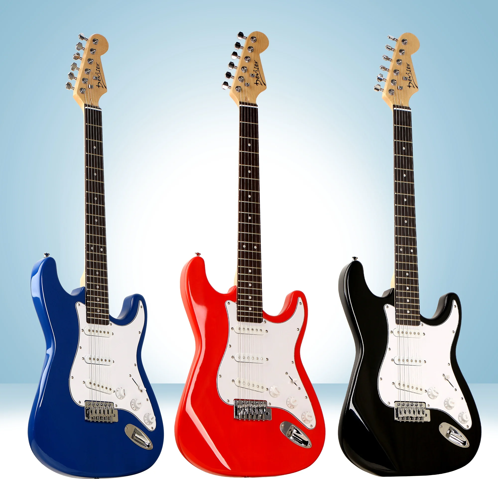 

Devise cheap ST electric guitar for sales, Bk/rd/bl/wh/3ts