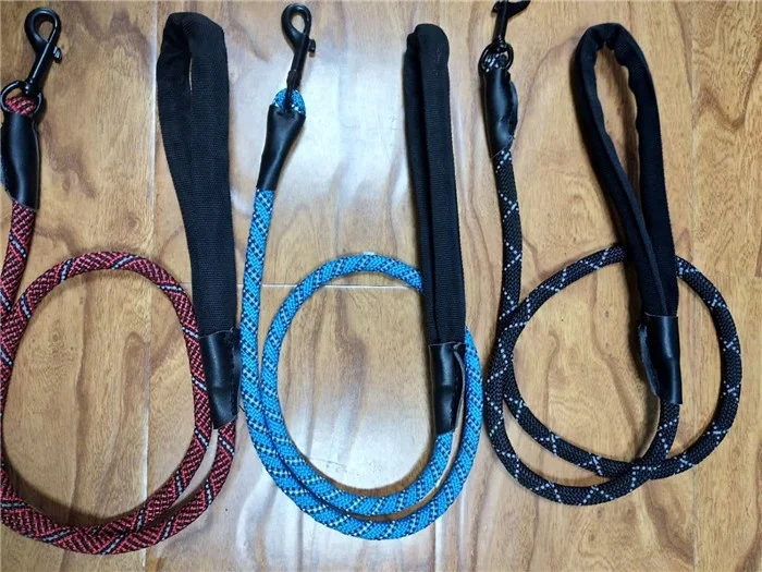 adjustable double braided nylon rope pet dog leash with thimble