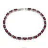 Hermosa Wholesale Fashion Jewelry Tennis Bracelet Ruby Emerald 925 Sterling Silver 7 8 inch