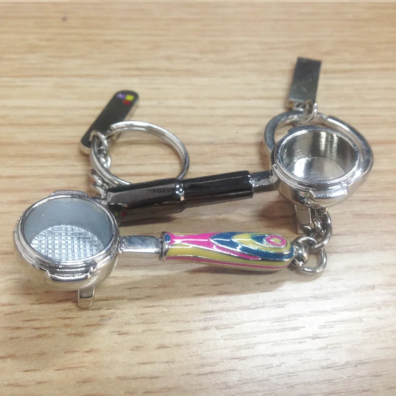 
Customized Mini Coffee Tamper shaped coffee Zinc Alloy Keychain 