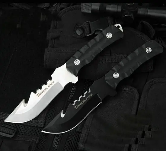 

58HRC Fixed Camping Knife Rescue Tools with Tactical Nylon sheath Hunting Survival Knives Dropshipping 8302