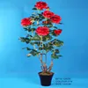 Big size spring artificial red rose tree with pot