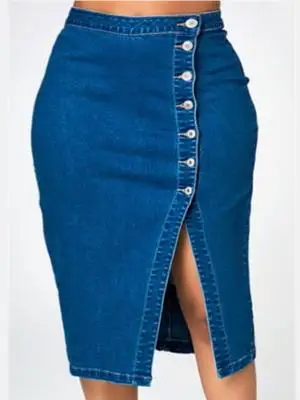 
F20155A Ladies fashion jeans skirts pencil skirts for women plus size clothing 