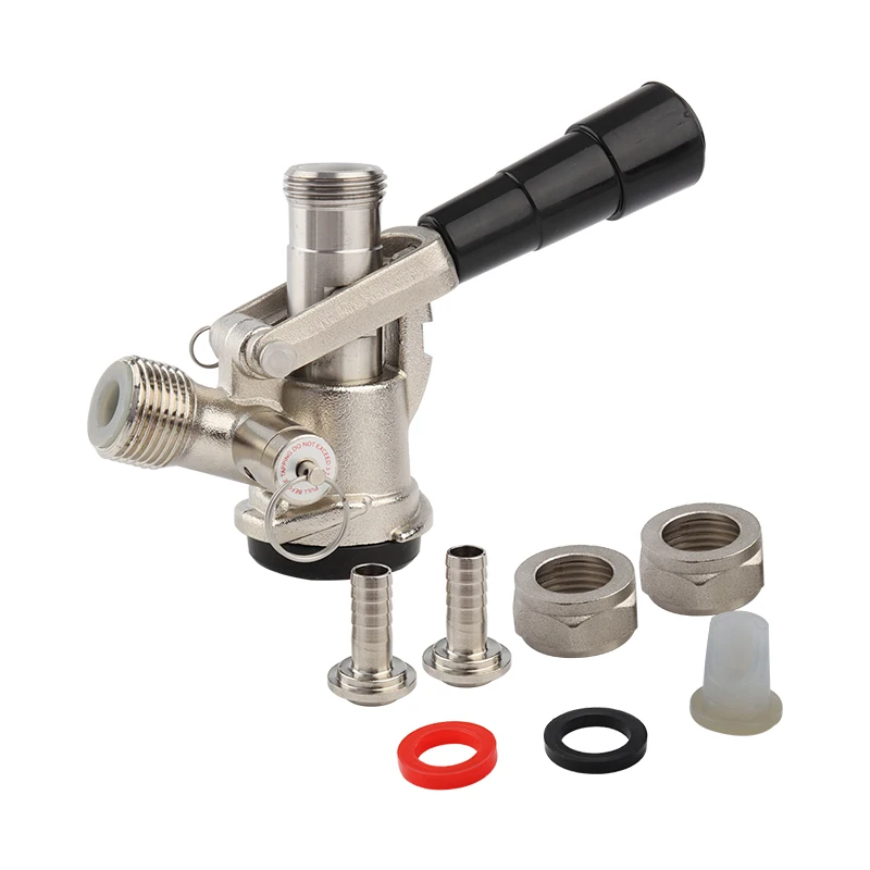 Stainless Steel D Type Keg Coupler With Pressure Relief Valve Draft