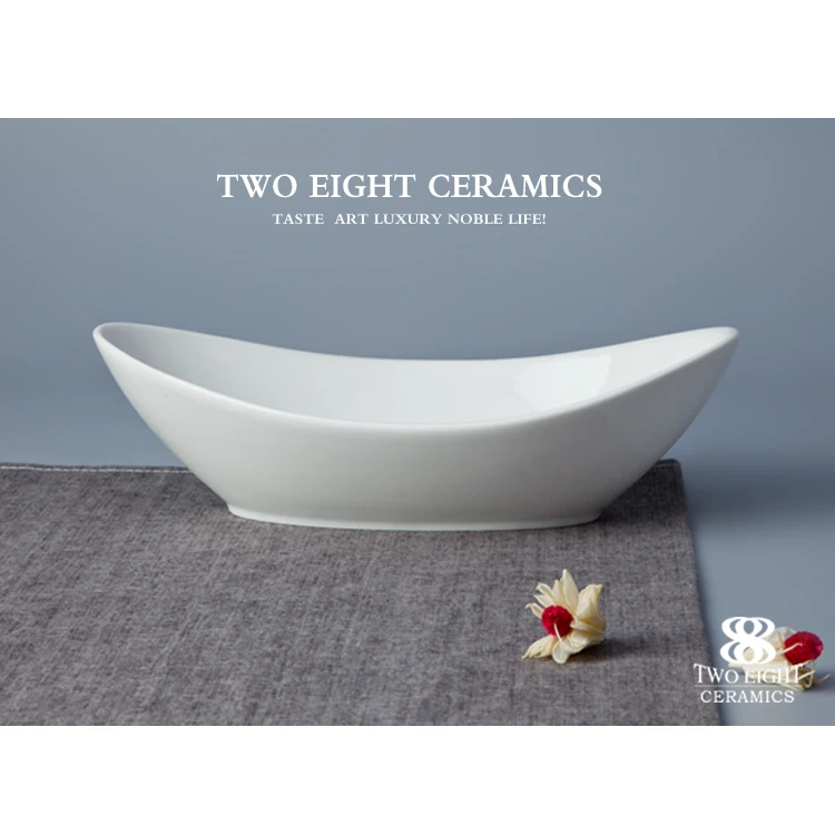 China certificated ceramic factory hot sell product porcelain extra large 10" unique salad bowl