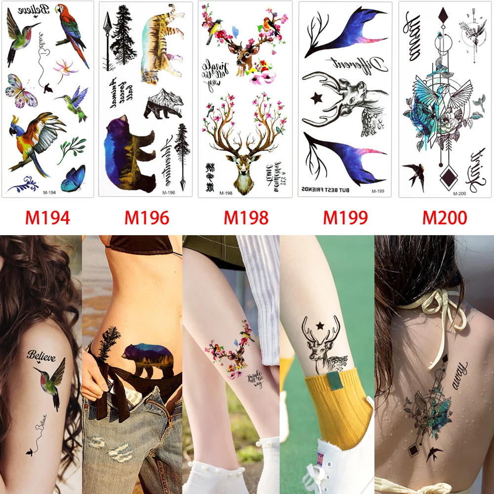 

Sexy Girls Dream Body Back Temporary Tattoo Stickers, Metallic / colorful / customized