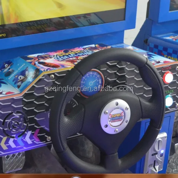 Electronic indoor coin operated simulator kids hot sale sonic arcade speed drive 4 car racing games for boys machine
