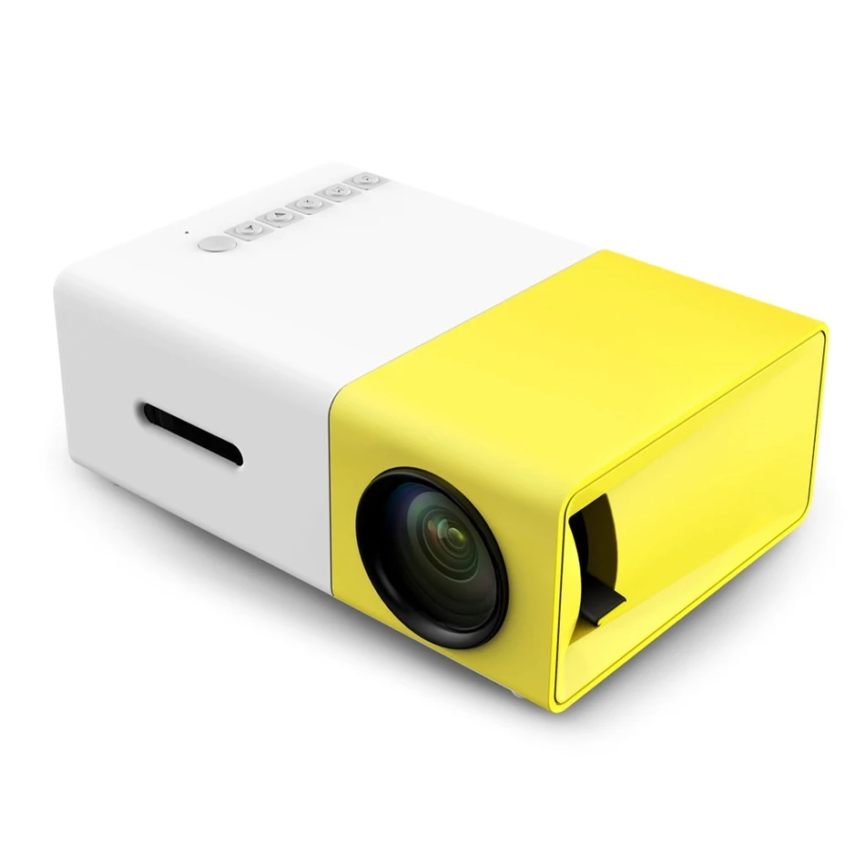 

Portable projector mini Mini Projector YG300 with TV Tuner Outdoor Home Theater mini led projector, Yellow/black/blue