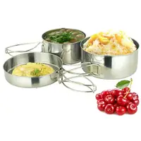 

Stainless Steel 4 pcs Outdoor Backpacking picnic Camping Cookware camping pot set with frying pan
