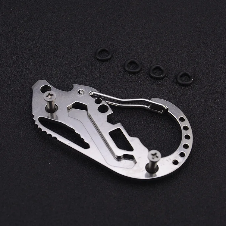 

Hot Sale Multifunction Belt Guard Key Holder Organizer Clamp Stainless Steel Carabiner Portable Key Chain Buckle EDC Tool, As picturres