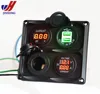 Four Hole Panel Mount Car Boat 12V USB Port+cigarette power socket+Led digital voltmeter ammeter
