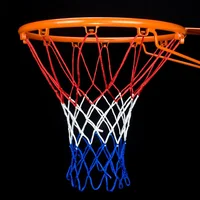

High quality outdoor indoor cheap wholesale standard size 12 loop polyester custom hooks hoop basketball net in bulk