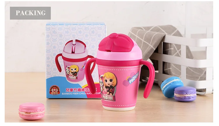 Baby Bamboo Water Bottle New Product Ideas 2019 Home Kitchen Gadget Insulation Children Drinking Cup With Silica gel Straw