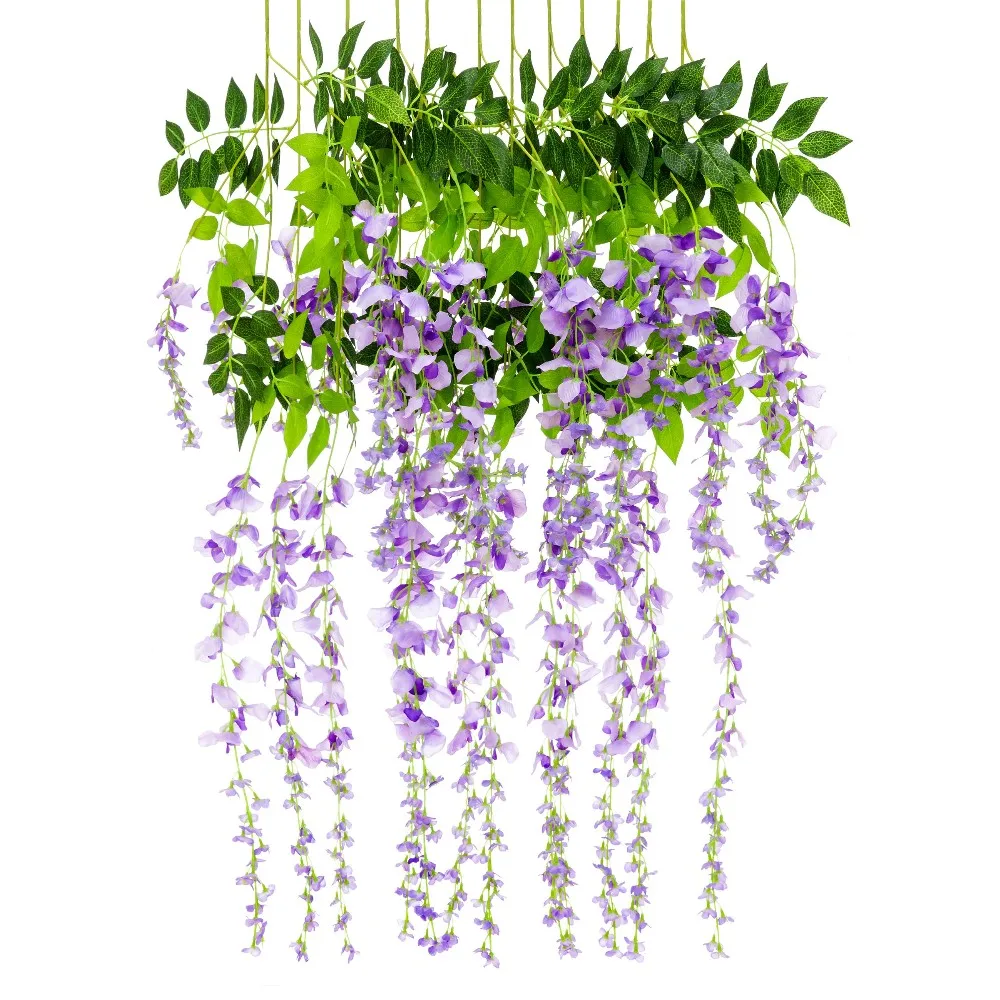 Hanging Artificial Silk Long Wisteria Flowers Wedding Decorative Flowers Buy Artificial