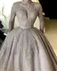 Unique Champagne Design Off Shoulder Wedding Dress Ball Gown Sparkly Sequin Bridal Gowns 2019