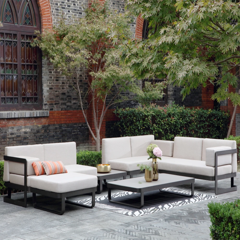 Aluminum Sectional Metal Furniture Set Modern Patio Design Outdoor Sofa ...