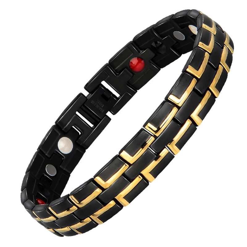 

Elegant Design Stainless Steel Magnetic Health Energy Promotional Free Sample Men Bracelets