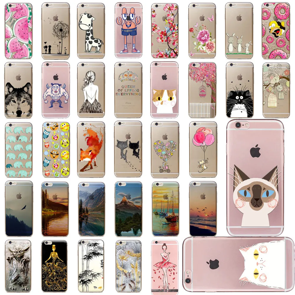 cartoon comic Funda Carcasa casing Pattern print flexible Soft TPU Silicone phone Case Cover For apple iPhone 5 6 6s 7 8 plu