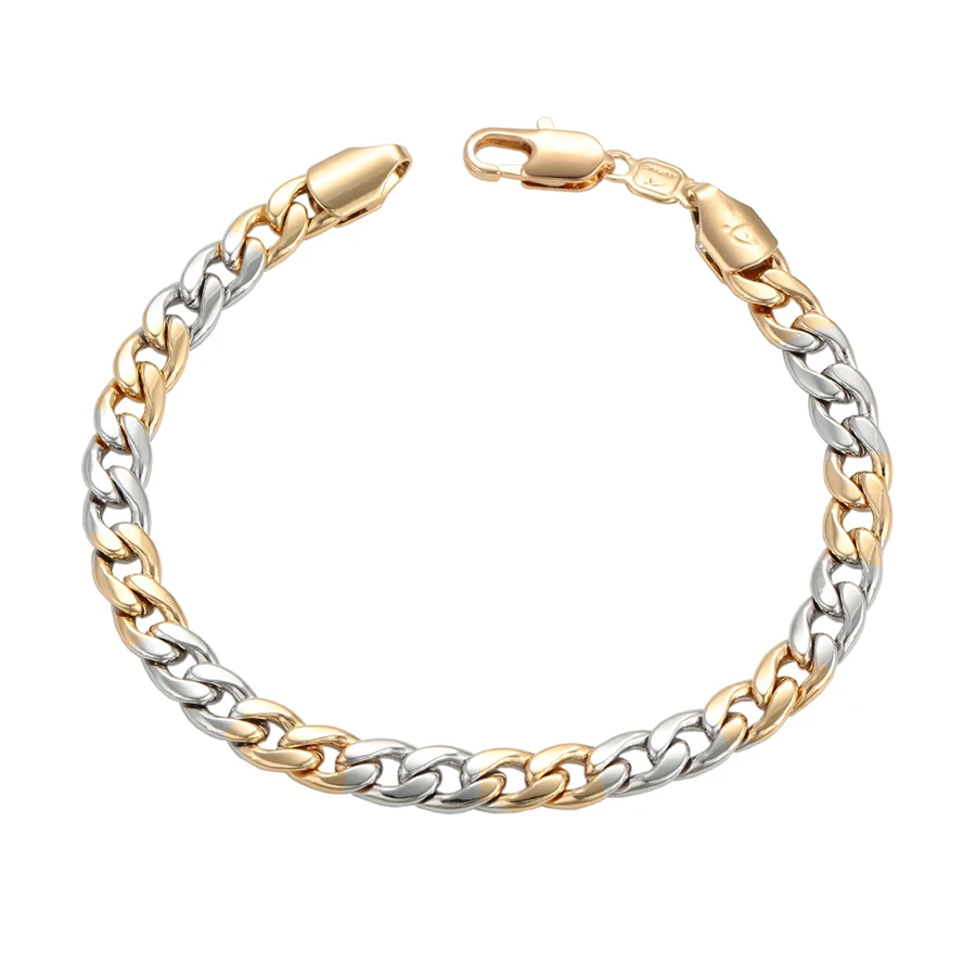 

75526 xuping hot sale tri color chain 18k gold plated bracelet, fashion copper bracelet jewelry