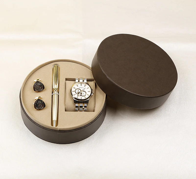 Senior Company Gift Business Men Watch Gift set with pen + cufflinks