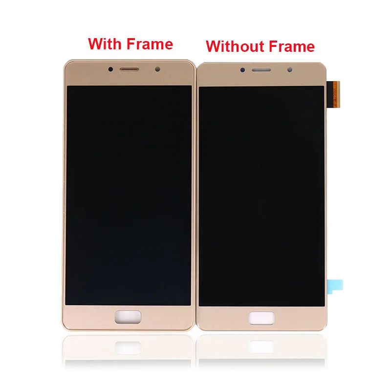 

High Quality For Lenovo Vibe P2 LCD Display Touch Screen Digitizer Assembly With Frame P2 P2c72 P2a42, Black gold