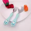 Easy held arcuate handle with custom image printing kids diing spoon fork