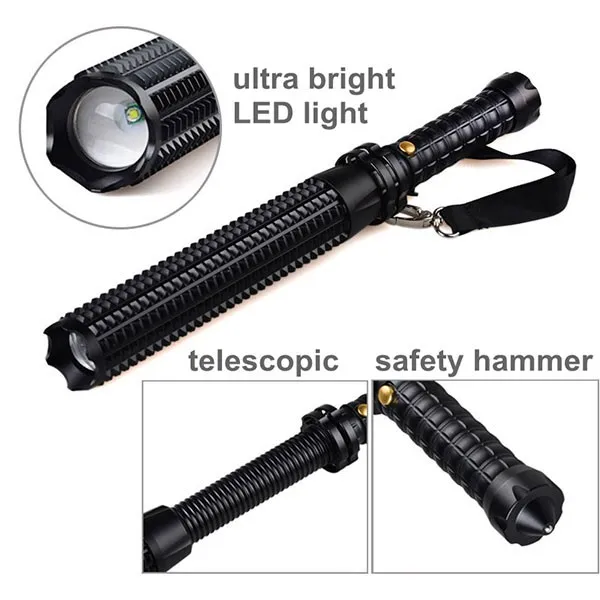 Police Security Flashlight Tactical Flashlight 1000 Lumens Rechargeable ...