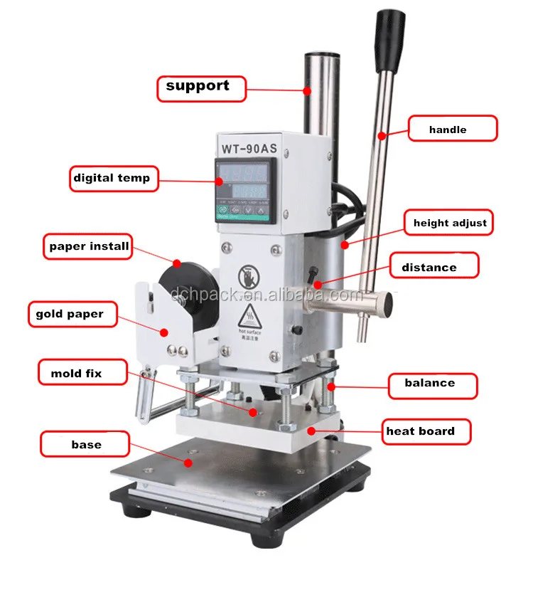 Manual Hot Leather Stamp Machine Embossing For Pvc Card Leather And