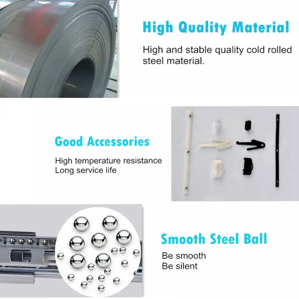 kitchen cabinet ball bearing drawer slide telescopic channel